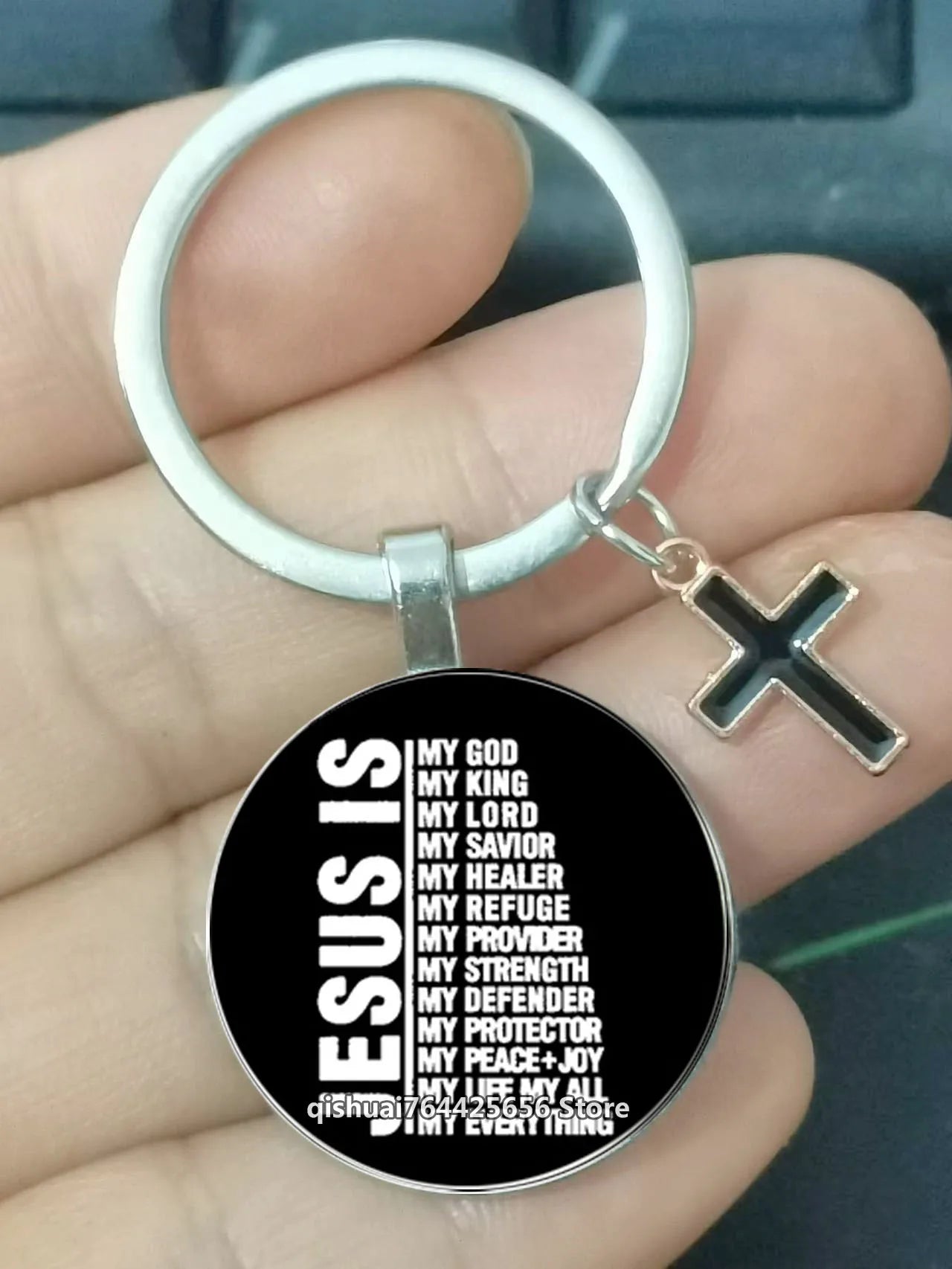 Keychain With The Bible Verse /Religious Message And The Cross  - 22  Styles