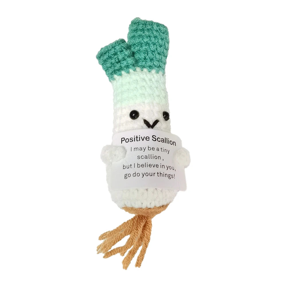 Handmade Knitted Corn/Pickle/Turtle/ Spring Onions(Scallion)/SunflowerWith Positive Message - 5 Styles