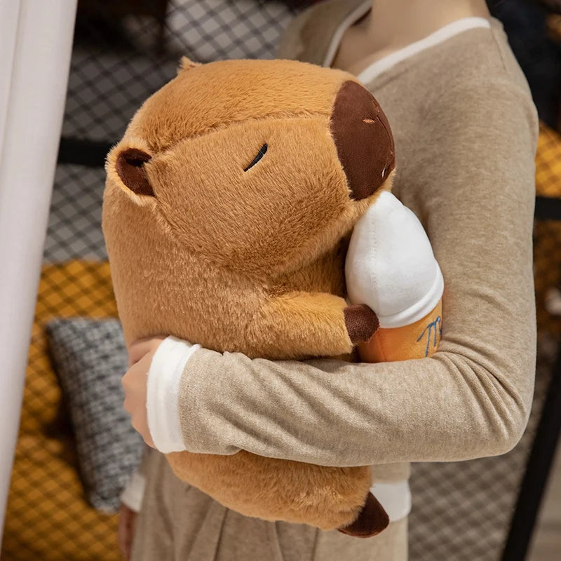 Cute Capybara With Milk Plush Toys 23/35cm