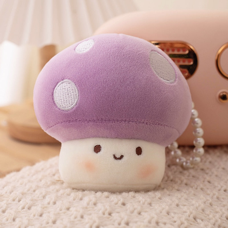 Cute Mushroom Plush Keychains 10cm - Blue/Red/Yellow/Pink/Purple/Brown/Orange