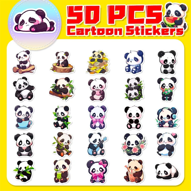 50 pcs Cute/Kawaii Panda Stickers