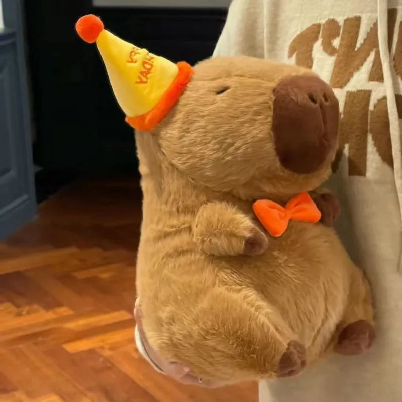 Cute Capybara With Happy Birthday Hat Plush Toys 23/33cm