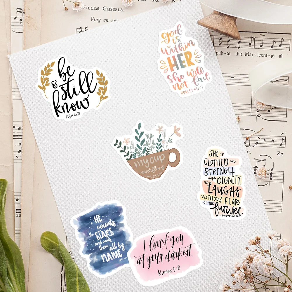 64pcs Stickers (Bible Verse/Religious/Christian) Texts