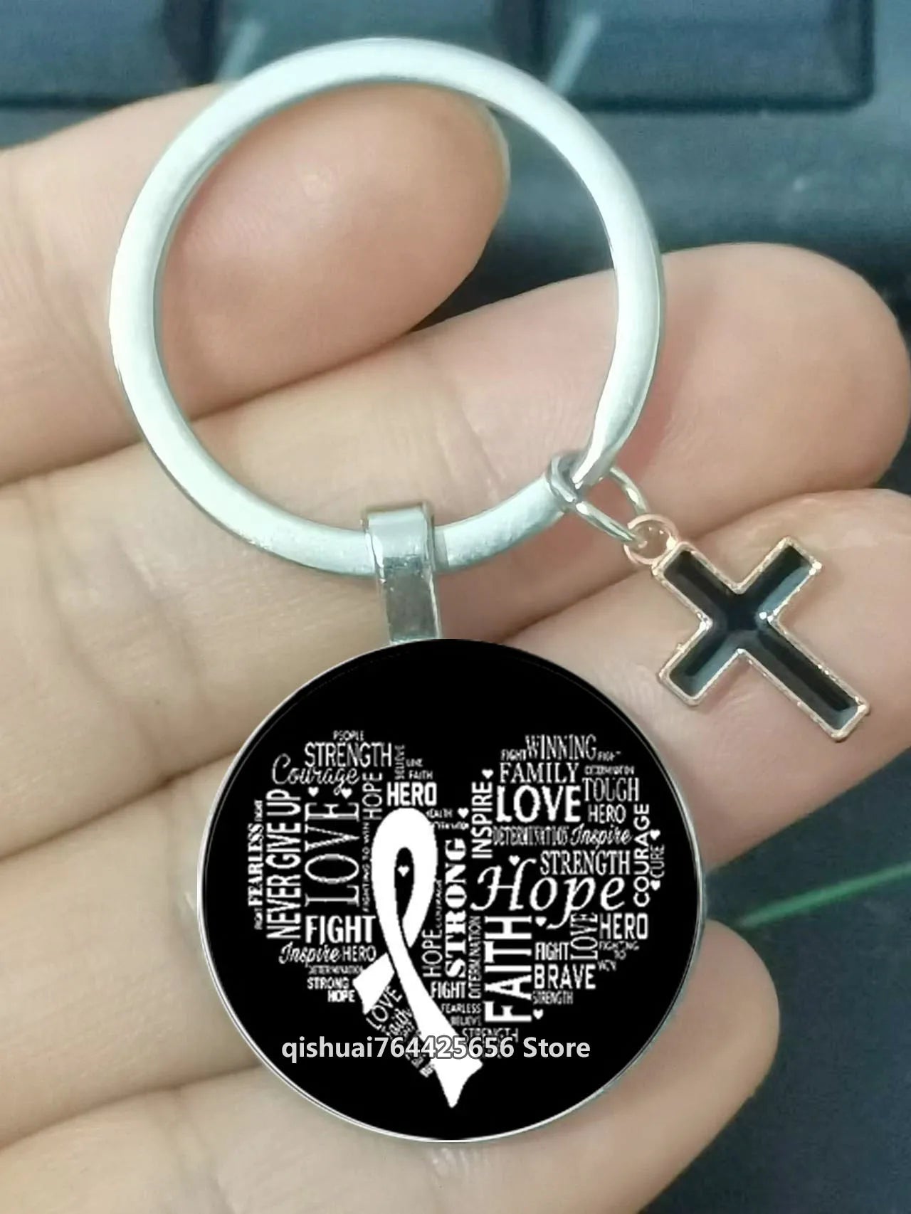 Keychain With The Bible Verse /Religious Message And The Cross  - 22  Styles