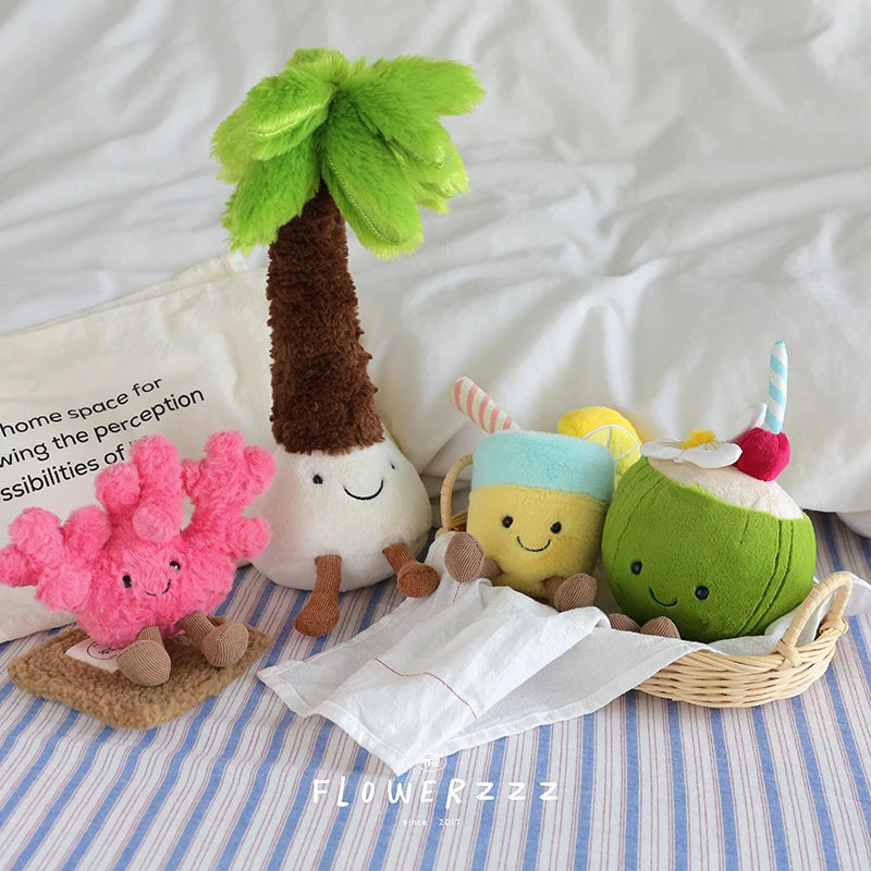 Cute Coconut/Lemonade/Red Coral/Palm Tree Plush Toys