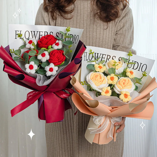 Cotton Rope Handmade Flower and Bag Bouquets -9 Styles