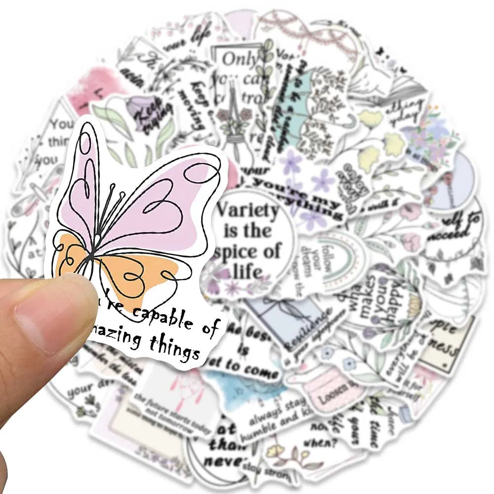 50/100 pcs Stickers (Inspirational/Motivational) Texts