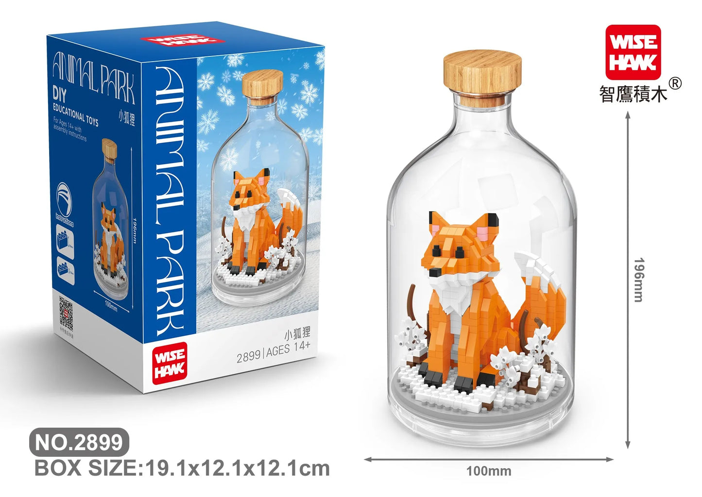 Insect/Animal With Clear Display Bottle Set Mini Building Blocks - Fox/Capybara/Scorpion/Butterfly