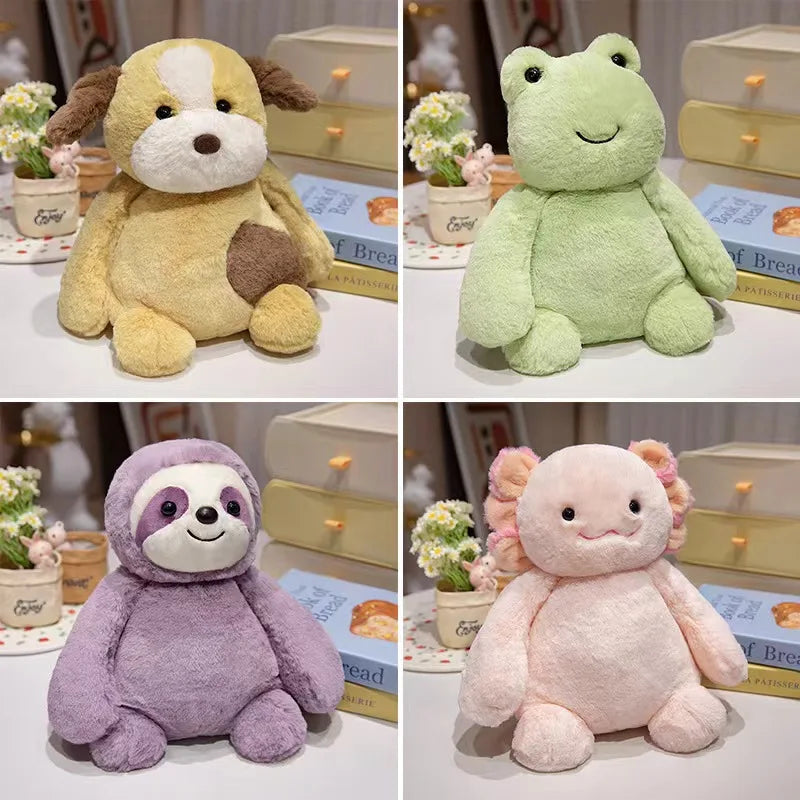 Cute Sitting Animal (Frog/Dog/Axolotl/Sloth) Plush Toys 30/40cm