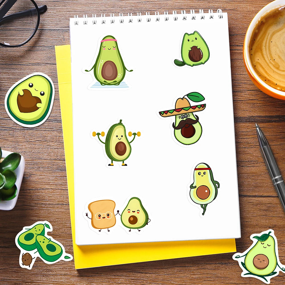 50 pcs Cute/Kawaii Avocado Stickers