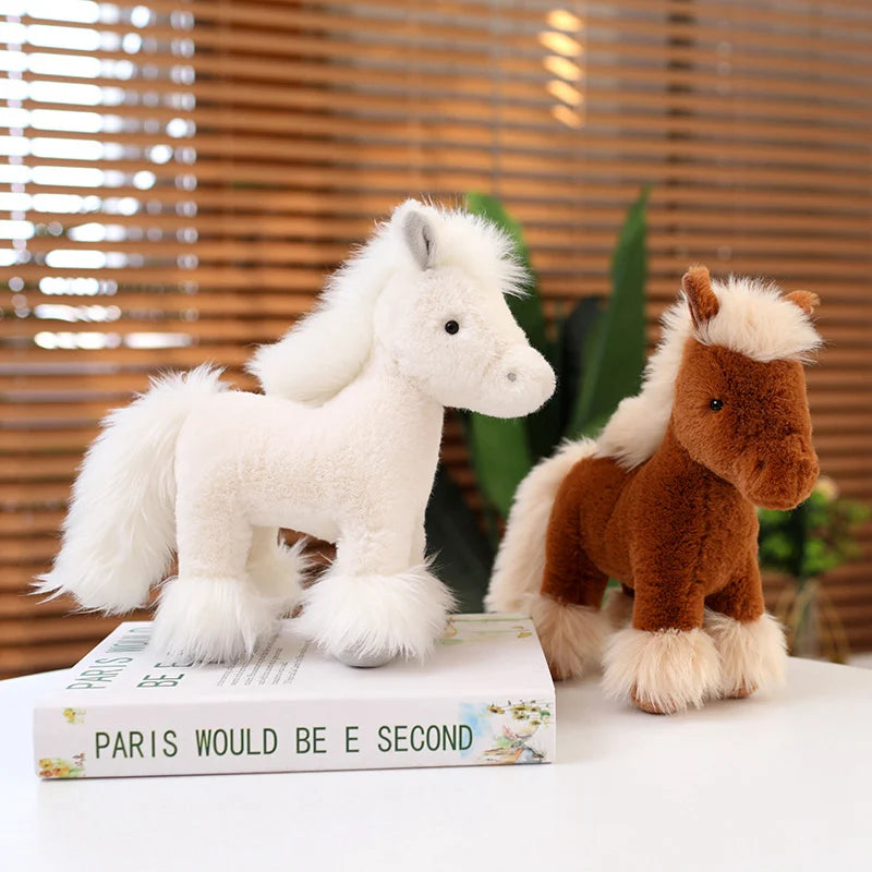  Cute Brown/White Horse Plush Toys 25/30/40cm