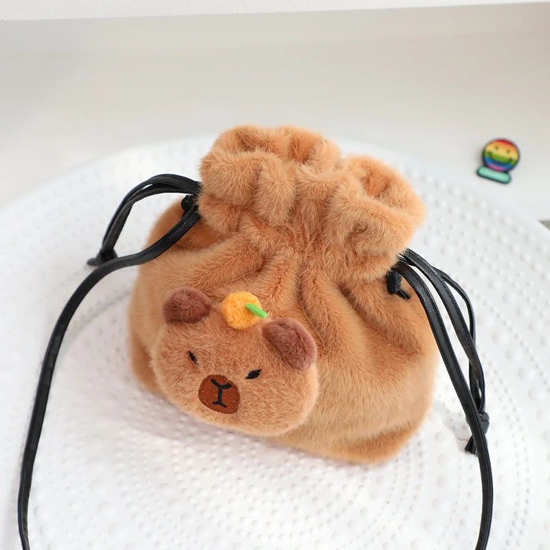 Cute Capybara Plush Shoulder Bag 24cm