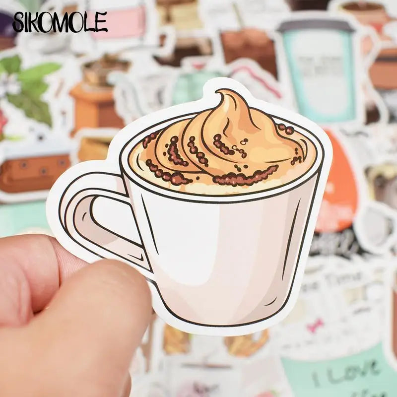 50 pcs Cute/Kawaii Coffee Stickers