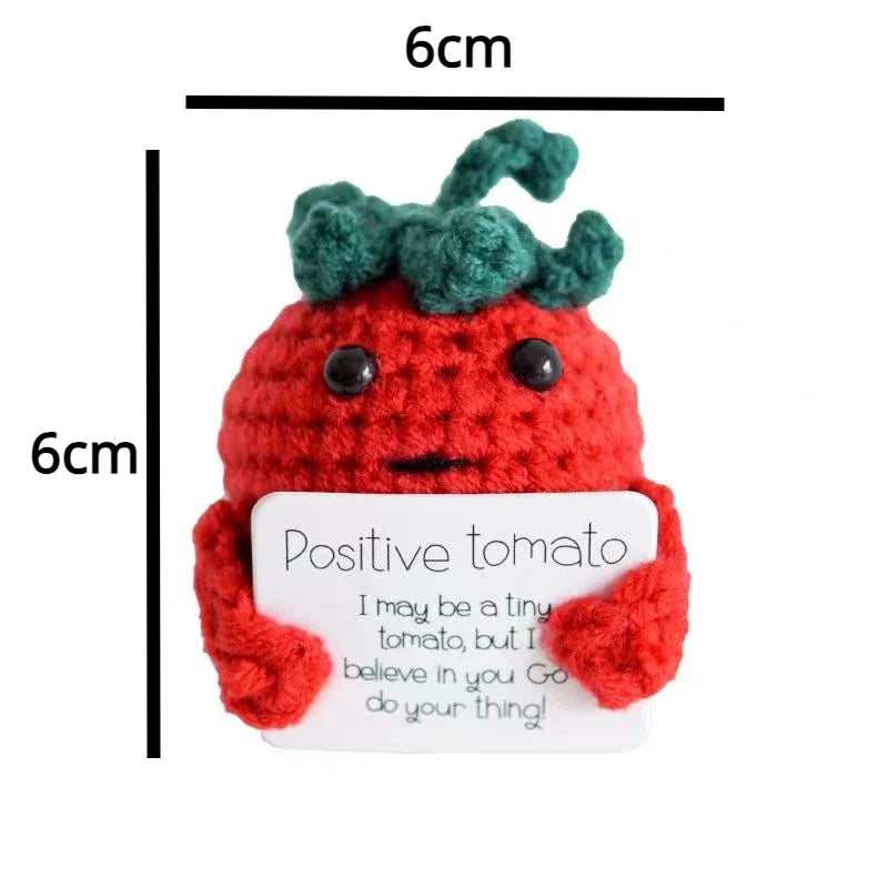 Handmade Knitted Vegetable (Potato/Tomoto) With/Without Positive Message - 11 Styles