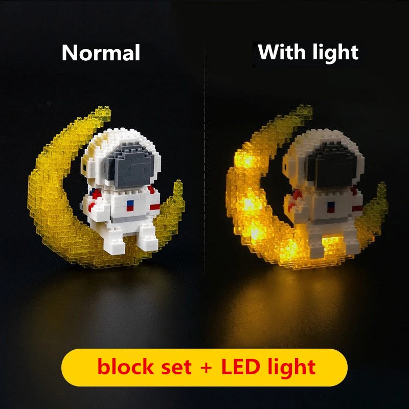 Cute Astronaut With Light Mini Building Blocks - 7 Styles