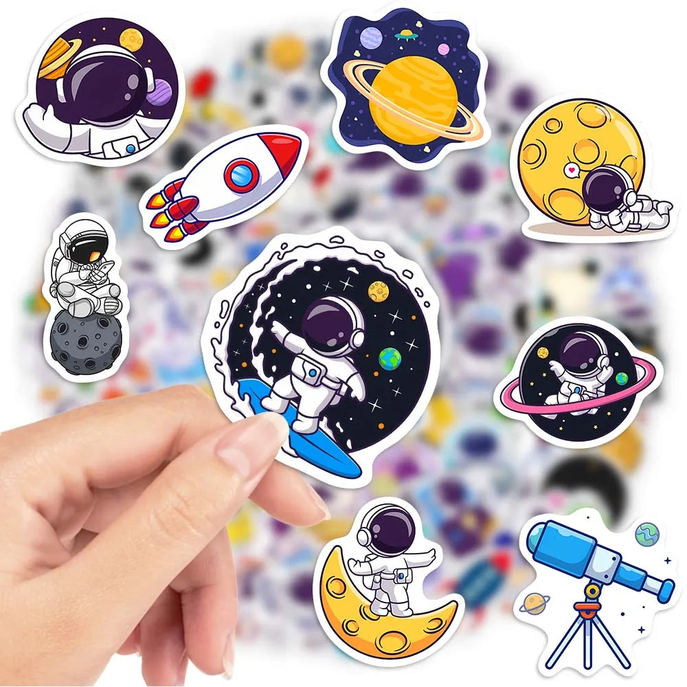 100 pcs Cute/Kawaii Spaceship/Astronaut Stickers