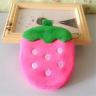 Fruit Coin Purse Plush Keychains - Orange/Strawberry/Watermelon/Pineapple