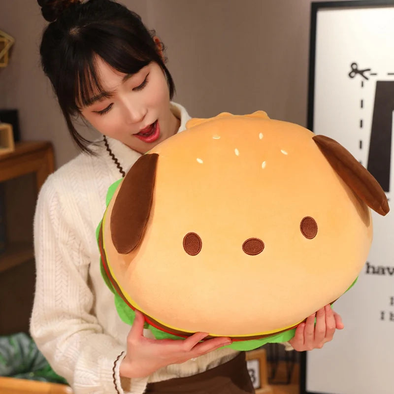 Cute Animal(Capybara/Dog) Hamburger Shaped Pillow Plush Toys 50cm - 3 Styles