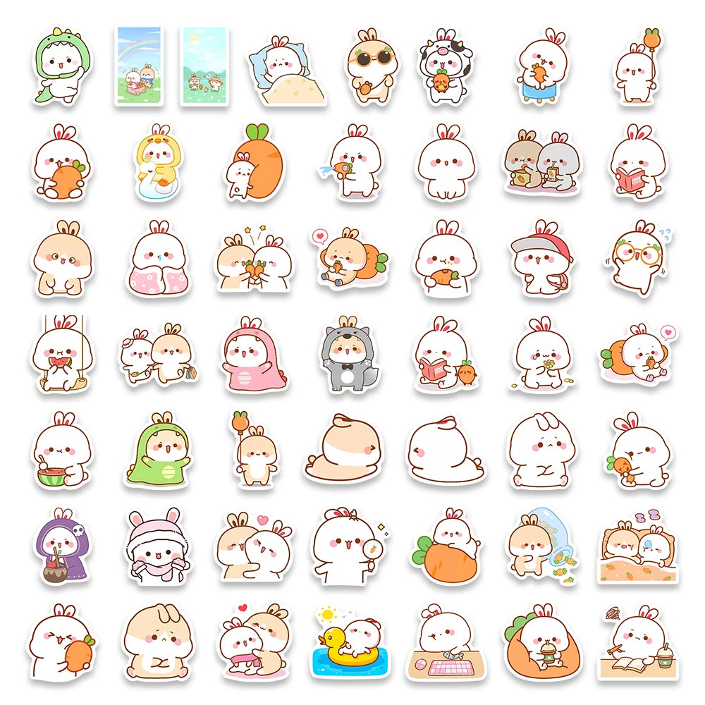 50 pcs Cute/Kawaii Bunny/Rabbit Stickers - V2