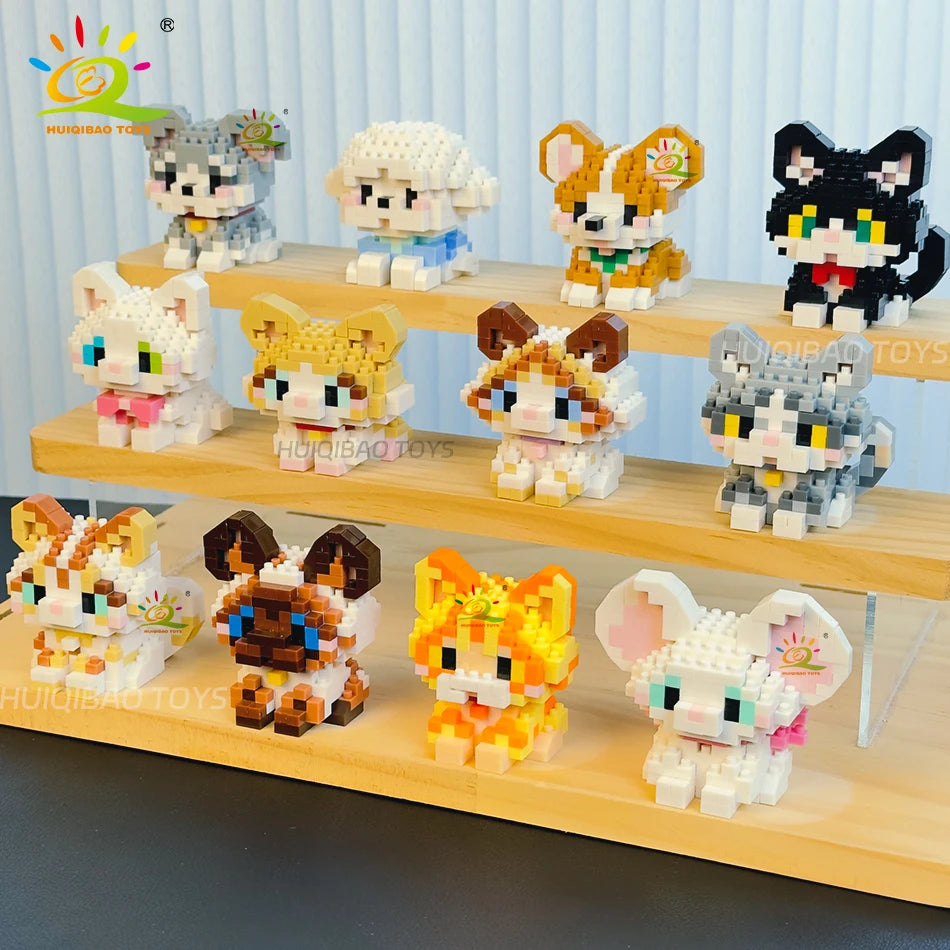 Cute Pet (Cat/Dog/Mouse) Mini Building Blocks - 18 Styles