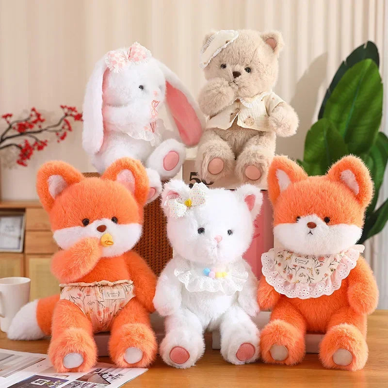 Cute Baby Animal (Rabbit/Cat/Bear/Fox) Plush Toys 45/60cm - 5 Styles