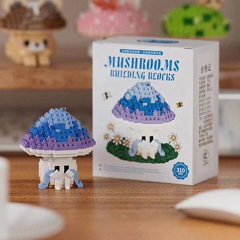 Cute Mushroom Mini Building Blocks - 6 Styles