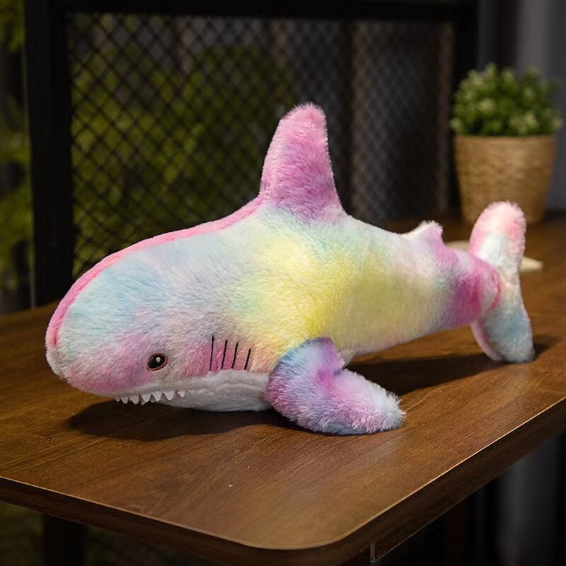 Shark Plush Toys 45/60cm - Multicolour/Rainbow/Grey/Pink/Blue