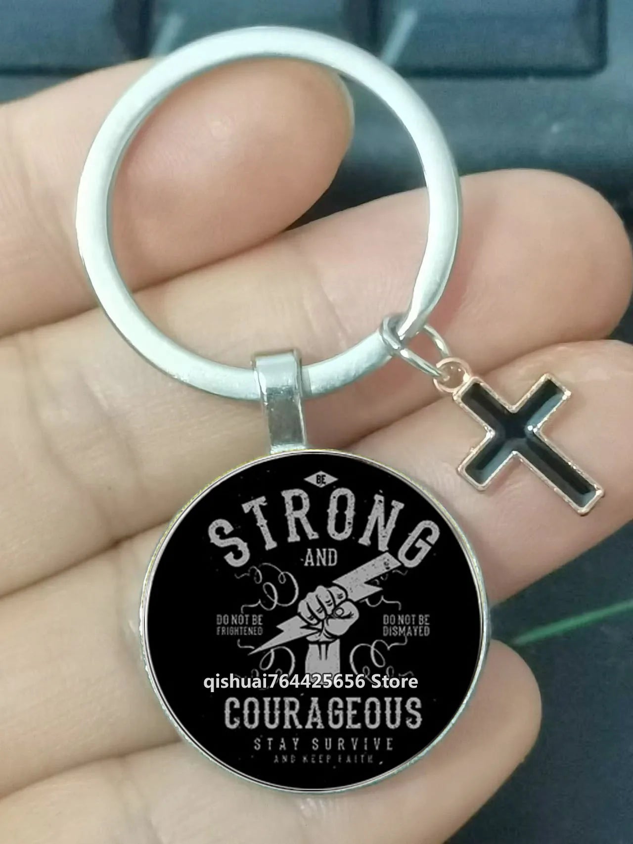 Keychain With The Bible Verse /Religious Message And The Cross  - 22  Styles