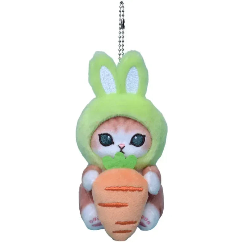 Mofusand Cat With Animal(Rabbit/Frog/Snail) Dress Up Plush Keychains - 4 styles