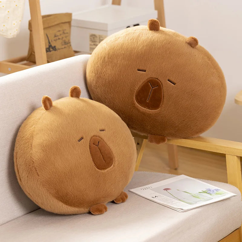 Cute Capybara With Fruit Plush Toys 30/40/50cm Or Round Capybara Plush Pillow Toys 30cm