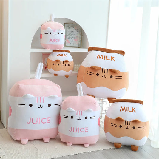 Cute Milk Carton Plush Toys 16cm/25cm/33cm- Brown/Pink