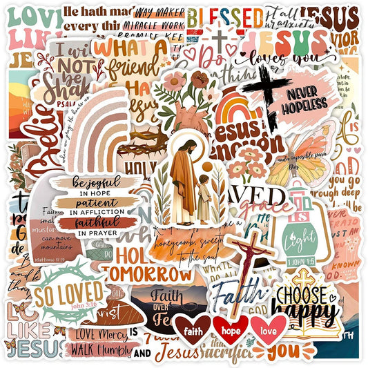 50pcs Stickers (Bible Verse/Religious/Christian) Texts -V5