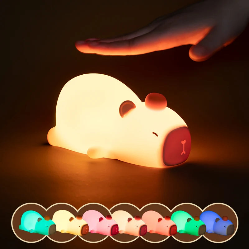 LED Night Light Capybara Silicone Lamp