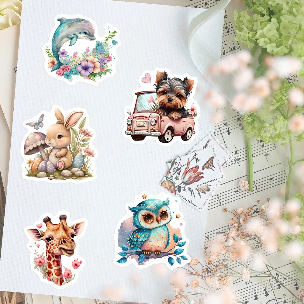 50 pcs Cute/Kawaii Animal Stickers