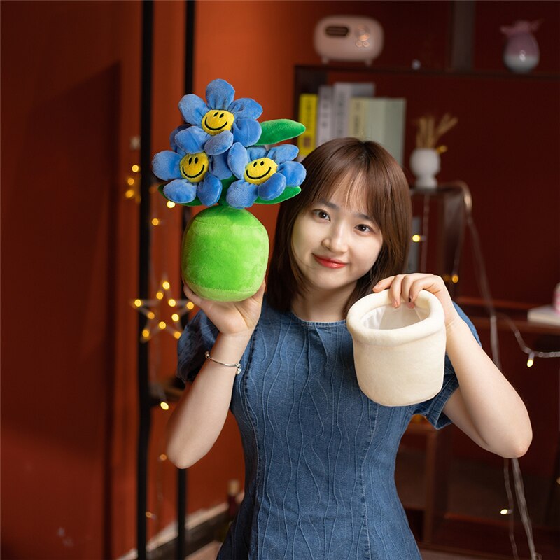 Smiley Potted Flower Plush Toys 30cm