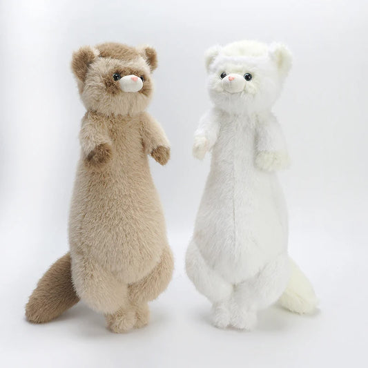Ferret Lifelike Plush Toy 52cm - White/Brown