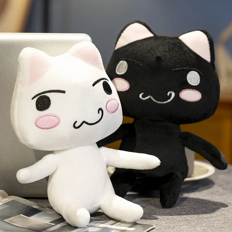 Cute Black/White Cat Plush Toys 27-30cm (4 Styles)