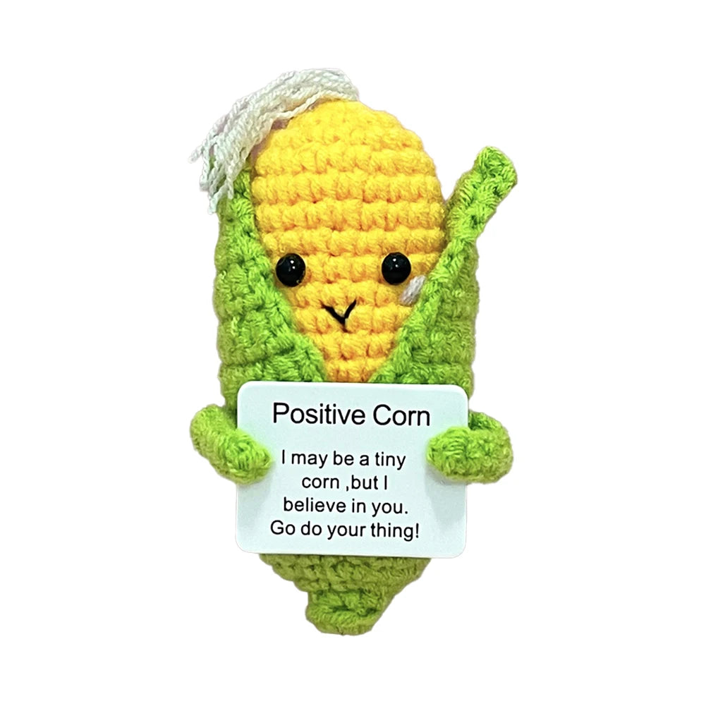 Handmade Knitted Corn/Pickle/Turtle/ Spring Onions(Scallion)/SunflowerWith Positive Message - 5 Styles