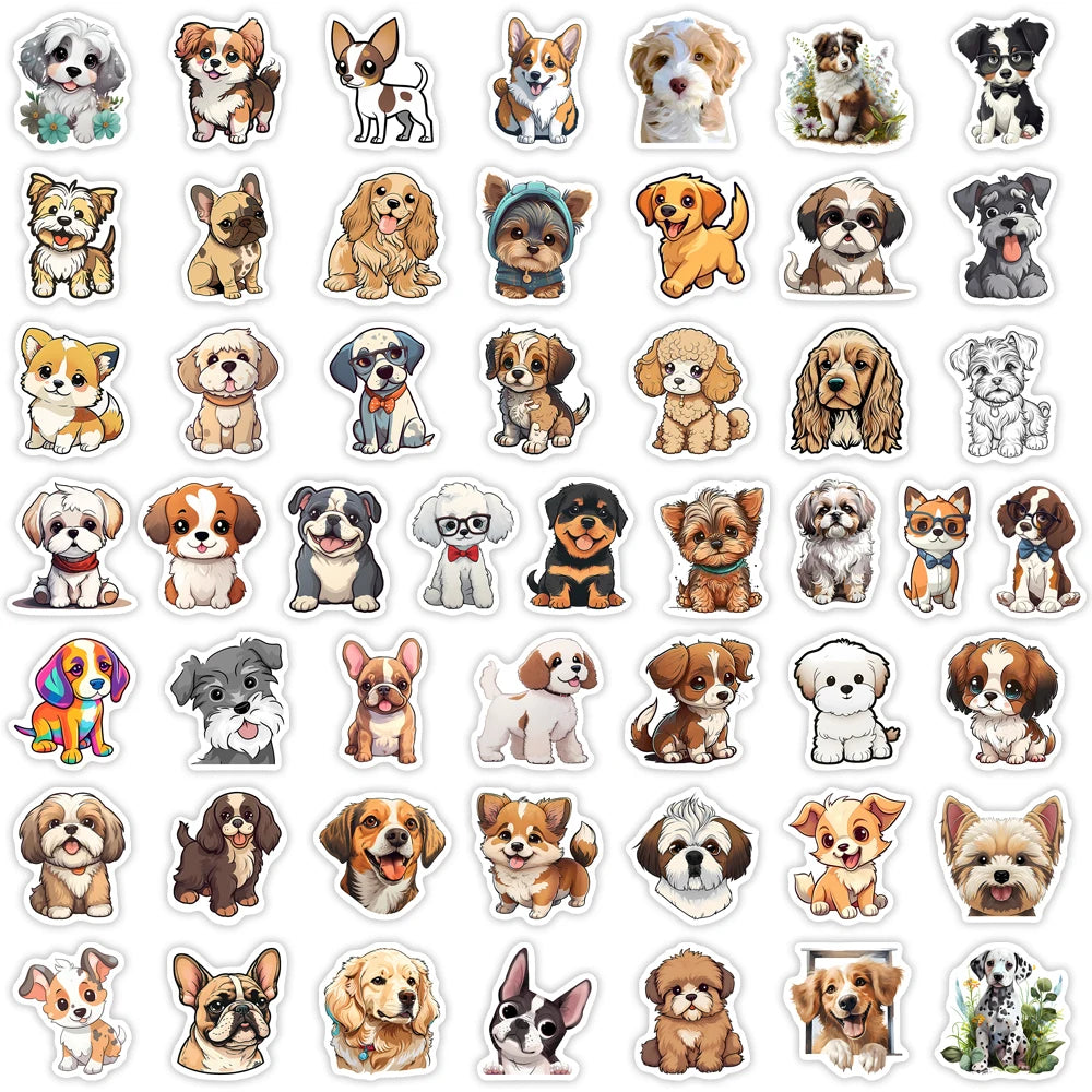 50 pcs Cute/Kawaii Dog/Puppy Stickers