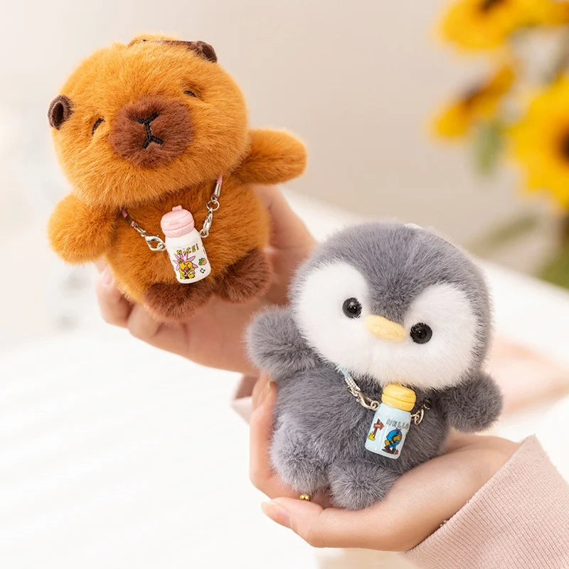 Cute Animal (Sloth/Capybara/Red Panda/Elephant/Penguin) Plush Keychain 12cm