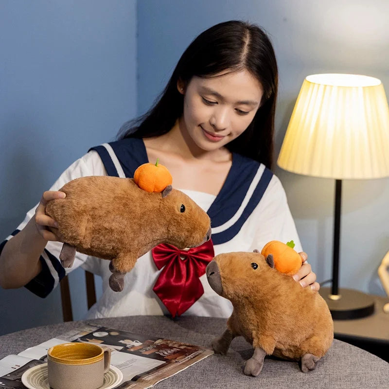 Cute Capybara With Pumpkin Plush Toys 30cm