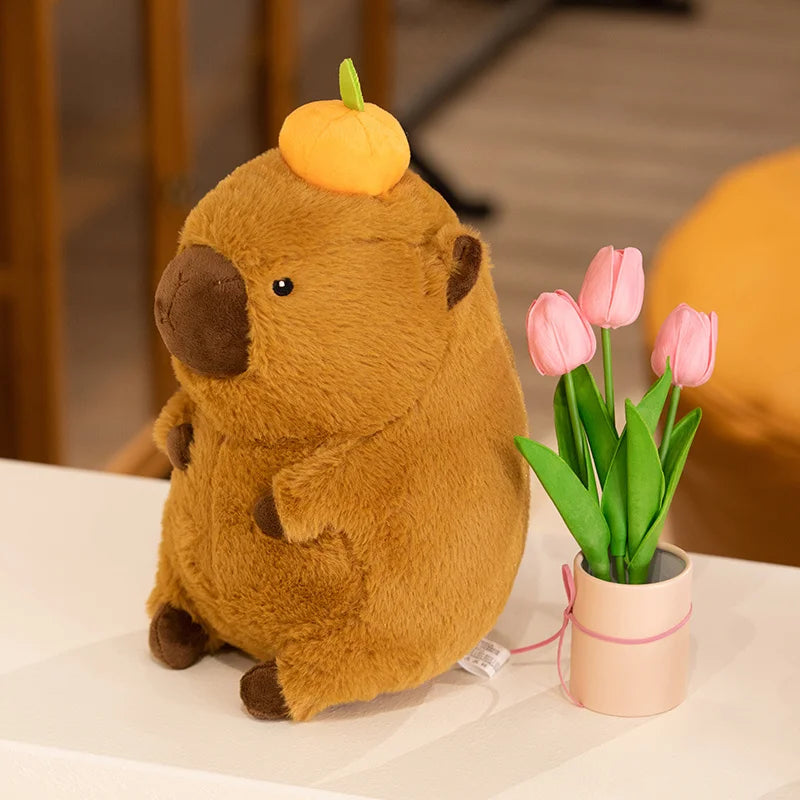 Cute Capybara With Persimmon Plush Toys 40cm/60cm