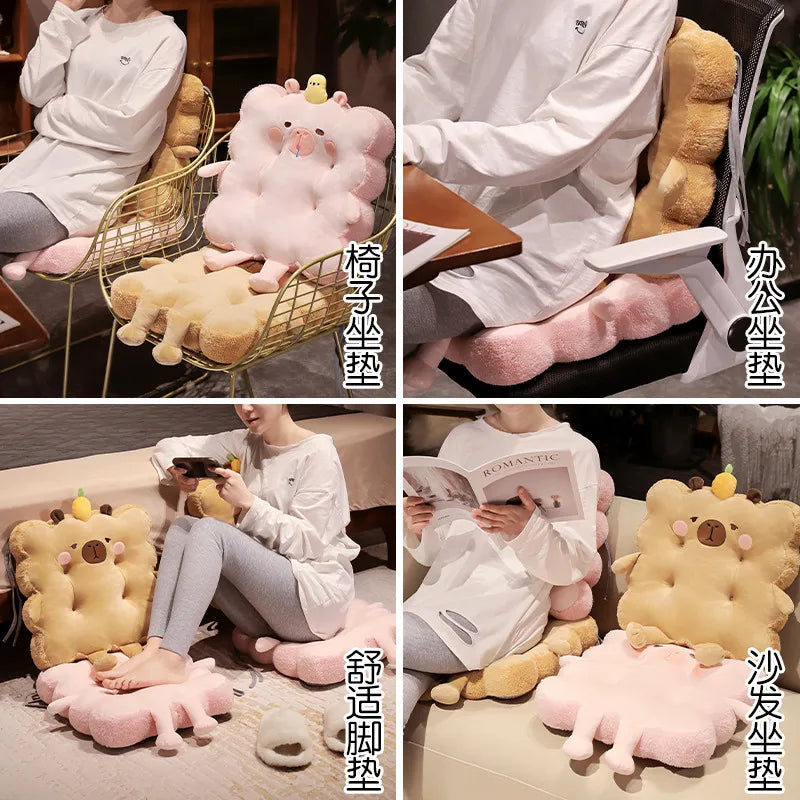 Cute Capybara Cushion Plush Toys 40cm - Brown/Pink