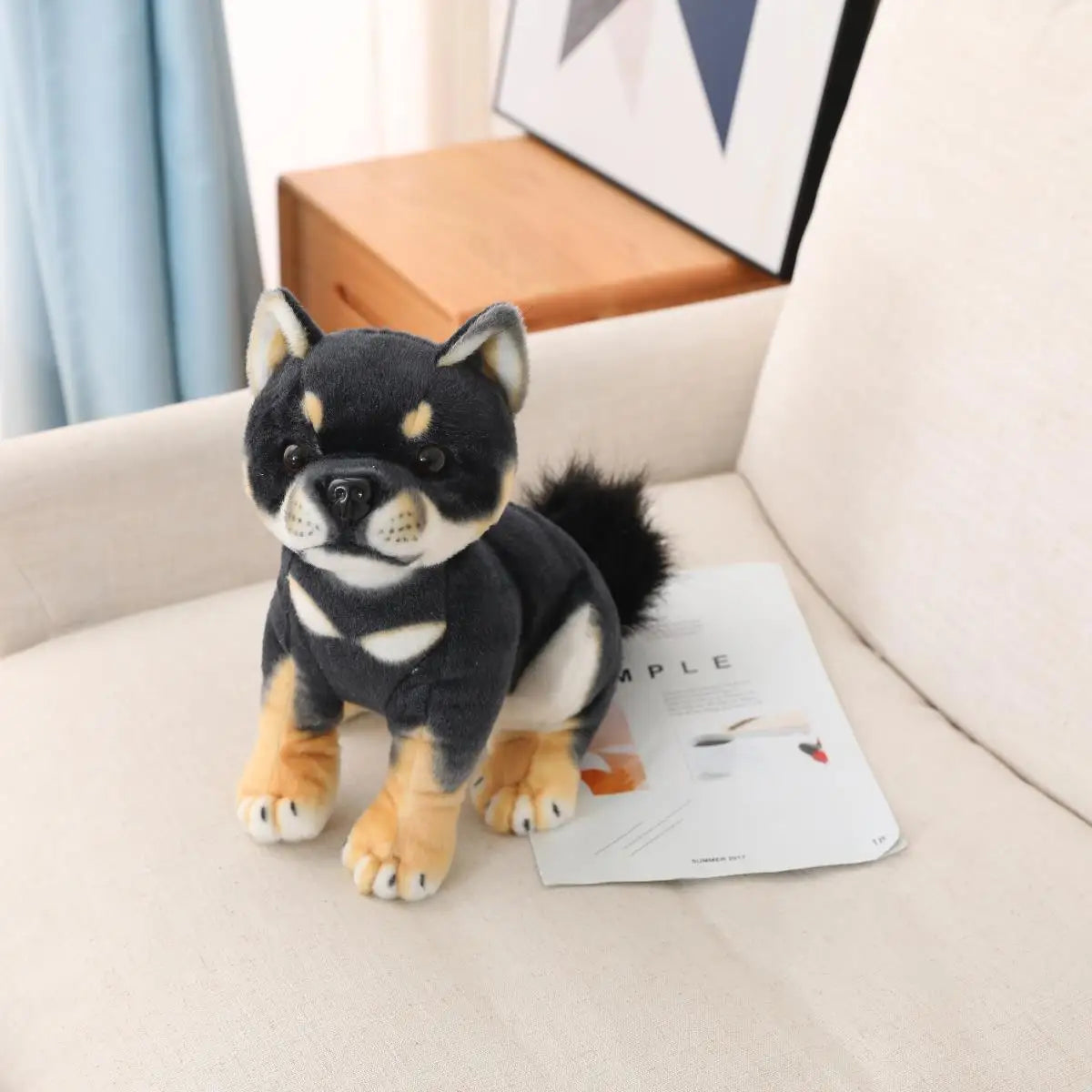 Dog (Lifelike  Shiba Inu) Plush Toys 20/35cm - Black/Yellow(4 Styles)