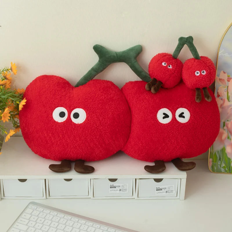 Cute Cherry Plush Toys 30/55cm and Plush Keychains 12cm