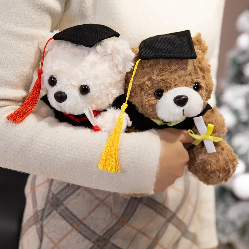 Teddy Bear With Rose/Christmas Hat/Bouquet/Graduation Plush Toys 17cm