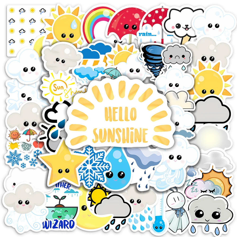 50 pcs Cute/Kawaii Weather Stickers