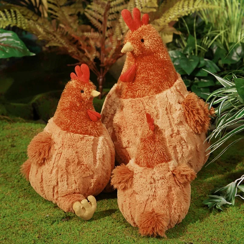 Cute Brown Chicken Plush Toys 23/35/45cm