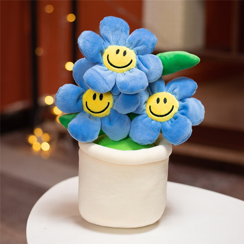 Smiley Potted Flower Plush Toys 30cm