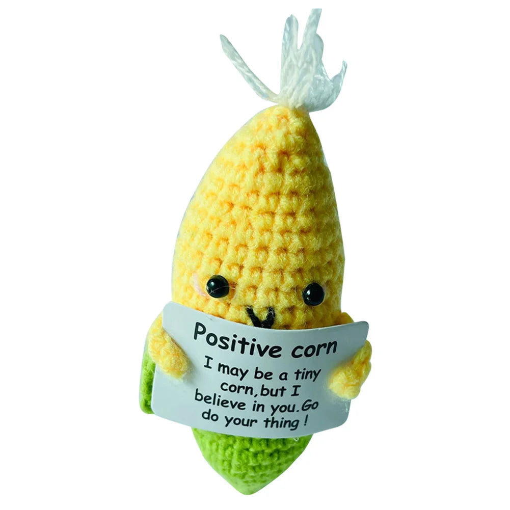 Handmade Knitted Potato/Corn/Carrot/Chicken/Avocado/Pear/Apple/Eggplant/Pea/Peach/Pitaya With Positive Message - 25 Styles